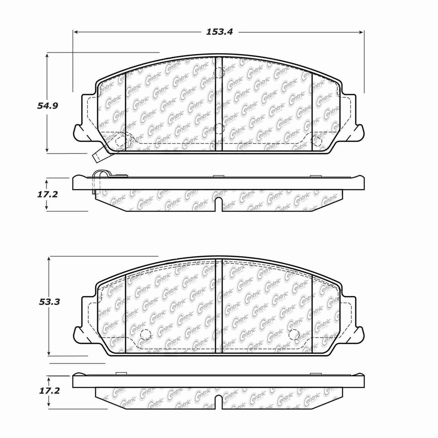Centric Parts Disc Brake Pad Set Semi-Metallic with Shims for 2008-2009 Pontiac G8 102.13510