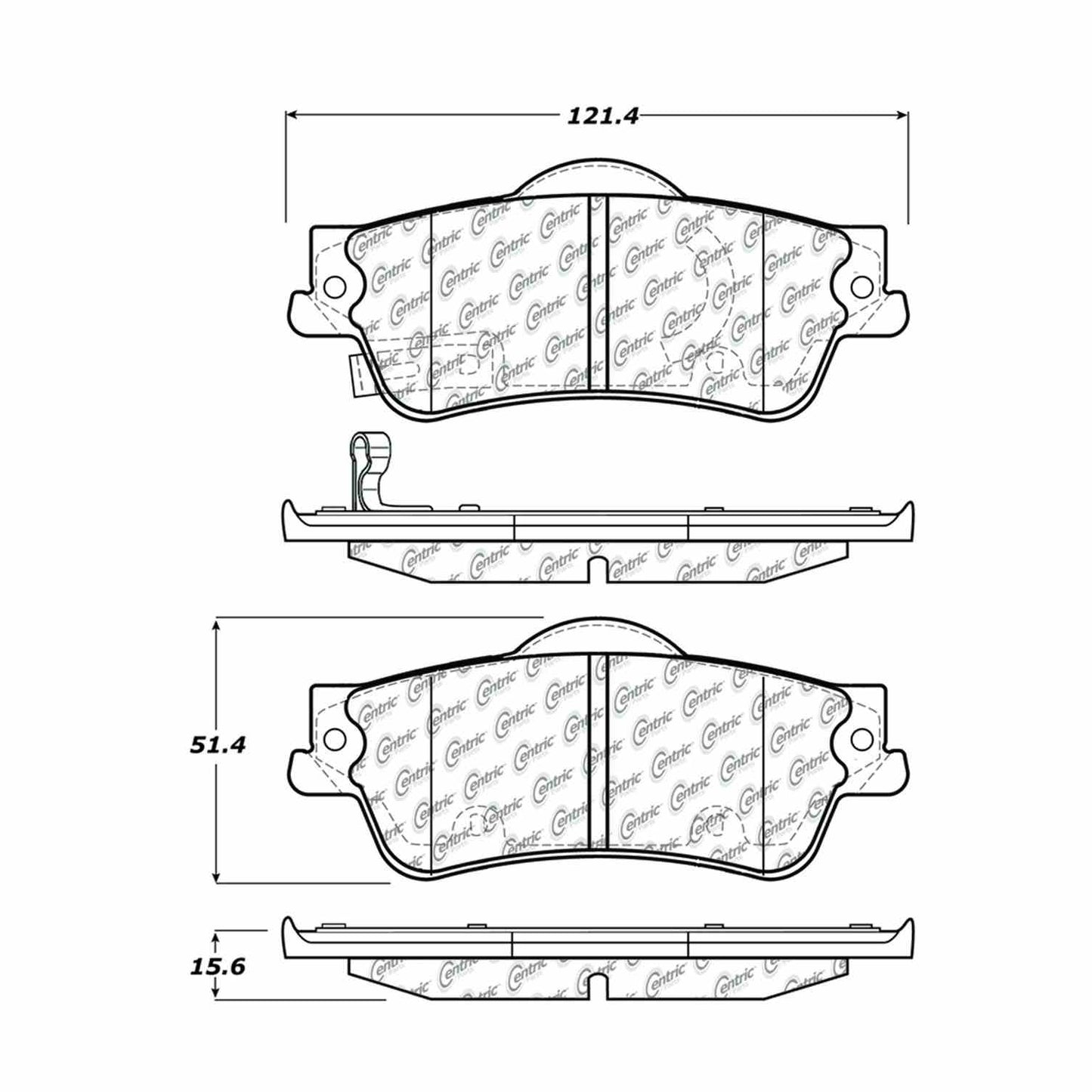 Centric Parts Disc Brake Pad Set Semi-Metallic with Shims for 2008-2014 Chevrolet SS Pontiac G8 102.13520