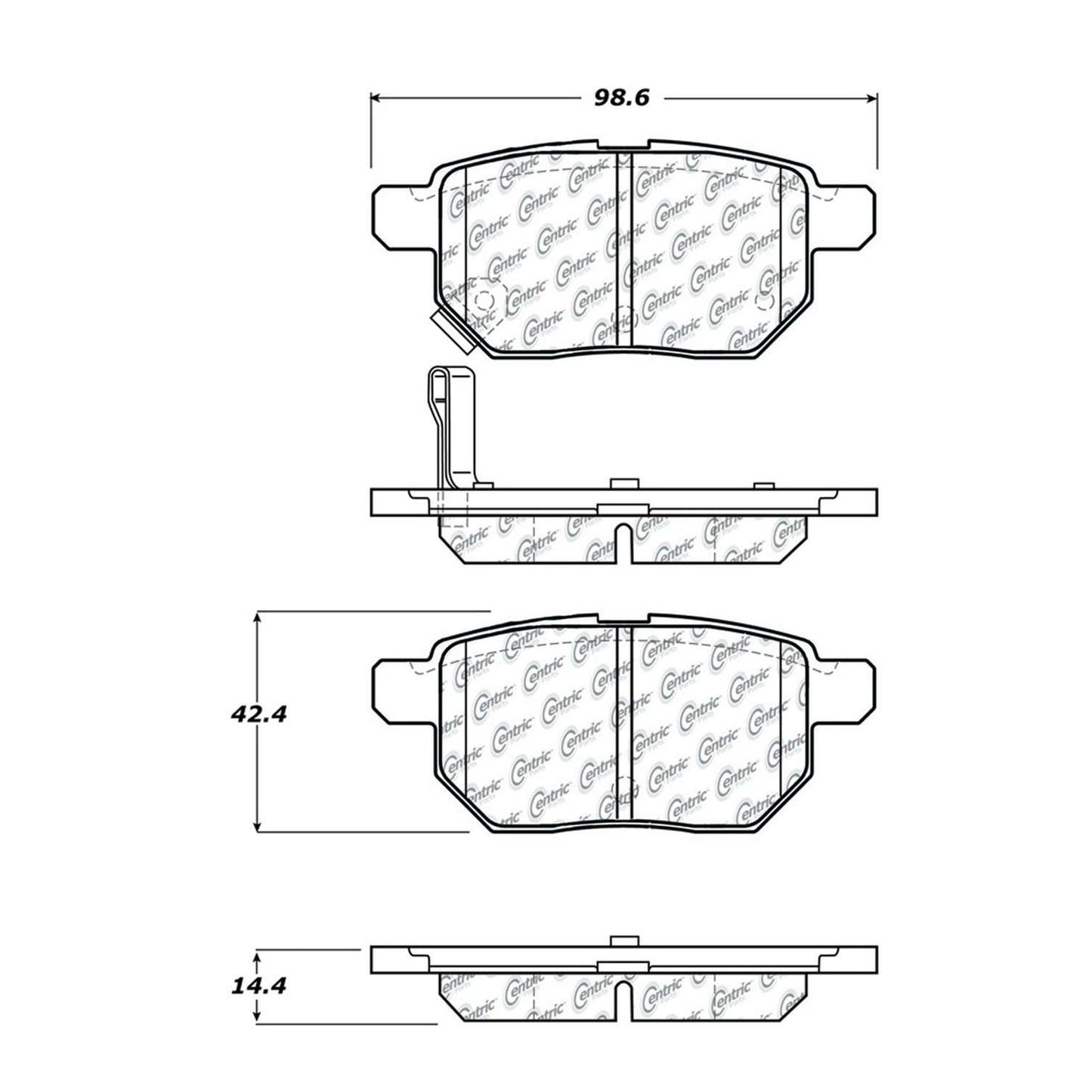 Centric Parts Disc Brake Pad Set Semi-Metallic with Shims for 2009-2016 Pontiac Vibe, Scion tC, xB, Toyota Corolla, Matrix, Prius, Yaris 10213540