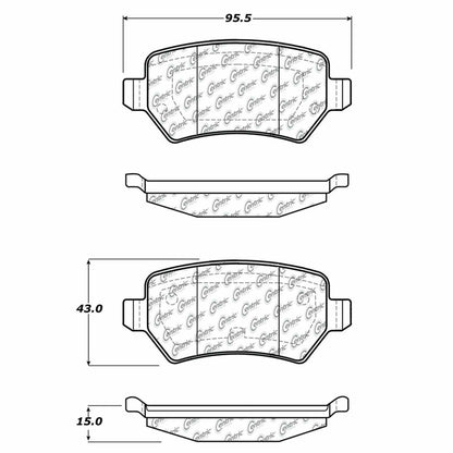 Centric Parts Disc Brake Pad Set Semi-Metallic with Shims for 2000-2009 Chevrolet Astra Meriva Zafira Saturn Astra 102.13620