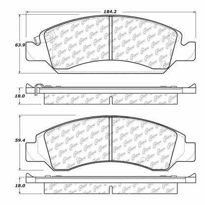 Centric Parts Disc Brake Pad Set Semi-Metallic with Shims for 2008-2020 Cadillac Escalade 102.13630