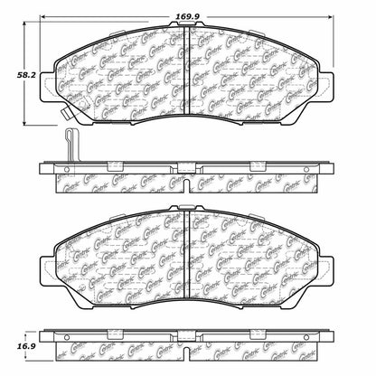 Centric Parts Disc Brake Pad Set Semi-Metallic with Shims for 2007-2023 Acura MDX, Honda Pilot, Ridgeline 102.13780