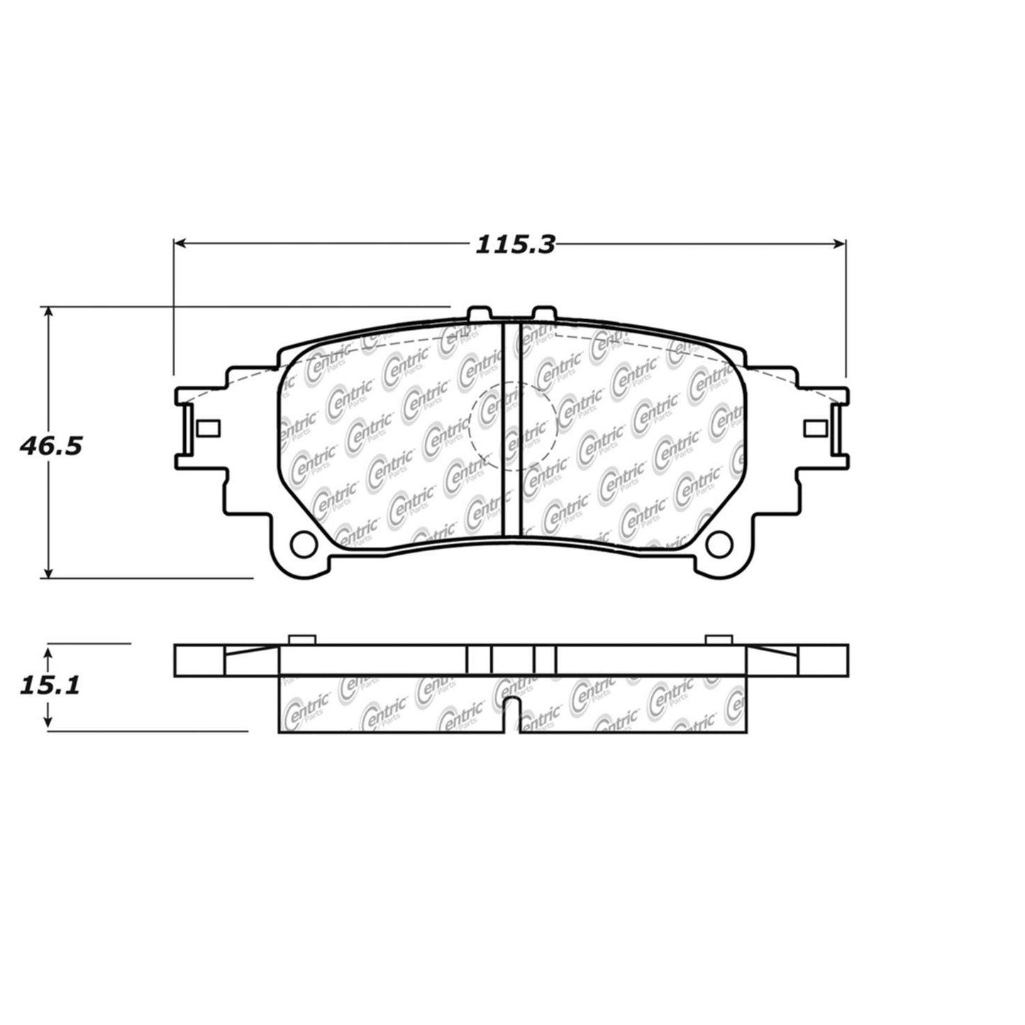 Centric Parts Disc Brake Pad Set Semi-Metallic with Shims for 2010-2015 Lexus RX350, RX450h; 2014-2019 Toyota Highlander; 2016-2018 Mirai; 2012-2017 Prius V; 2011-2022 Sienna
