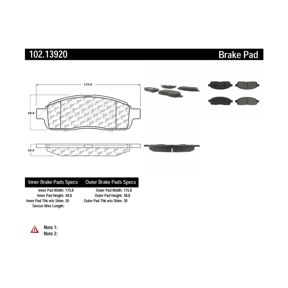 Centric Parts Disc Brake Pad Set Semi-Metallic with Shims for 2009 Ford F-150 102.13920