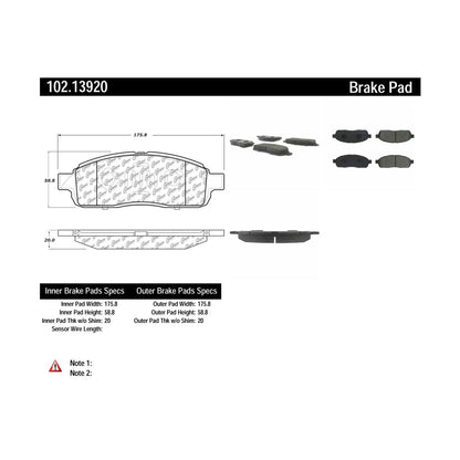 Centric Parts Disc Brake Pad Set Semi-Metallic with Shims for 2009 Ford F-150 102.13920