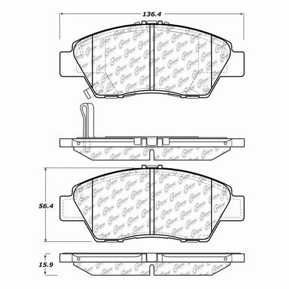 Centric Parts Disc Brake Pad Set Semi-Metallic with Shims for 2009-2020 Honda CR-Z 102.13940