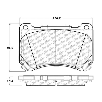 Centric Parts Disc Brake Pad Set Semi-Metallic with Shims for 2009-2014 Genesis, 2011 Hyundai Equus 102.13960