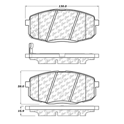 Centric Parts Disc Brake Pad Set Semi-Metallic with Shims for 2009-2013 Hyundai Elantra, Kia Forte 102.13970