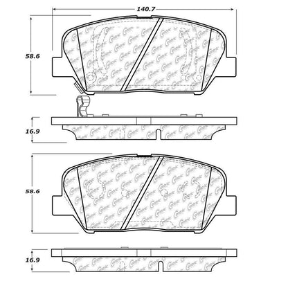Centric Parts Disc Brake Pad Set Semi-Metallic with Shims for 2010-2016 Hyundai Genesis Coupe, 2011-2015 Kia Optima 102.14130