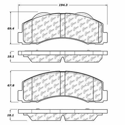 Centric Parts Disc Brake Pad Set Semi-Metallic with Shims for 2010-2021 Ford Expedition F-150 Lobo Lincoln Mark LT Navigator 102.14140