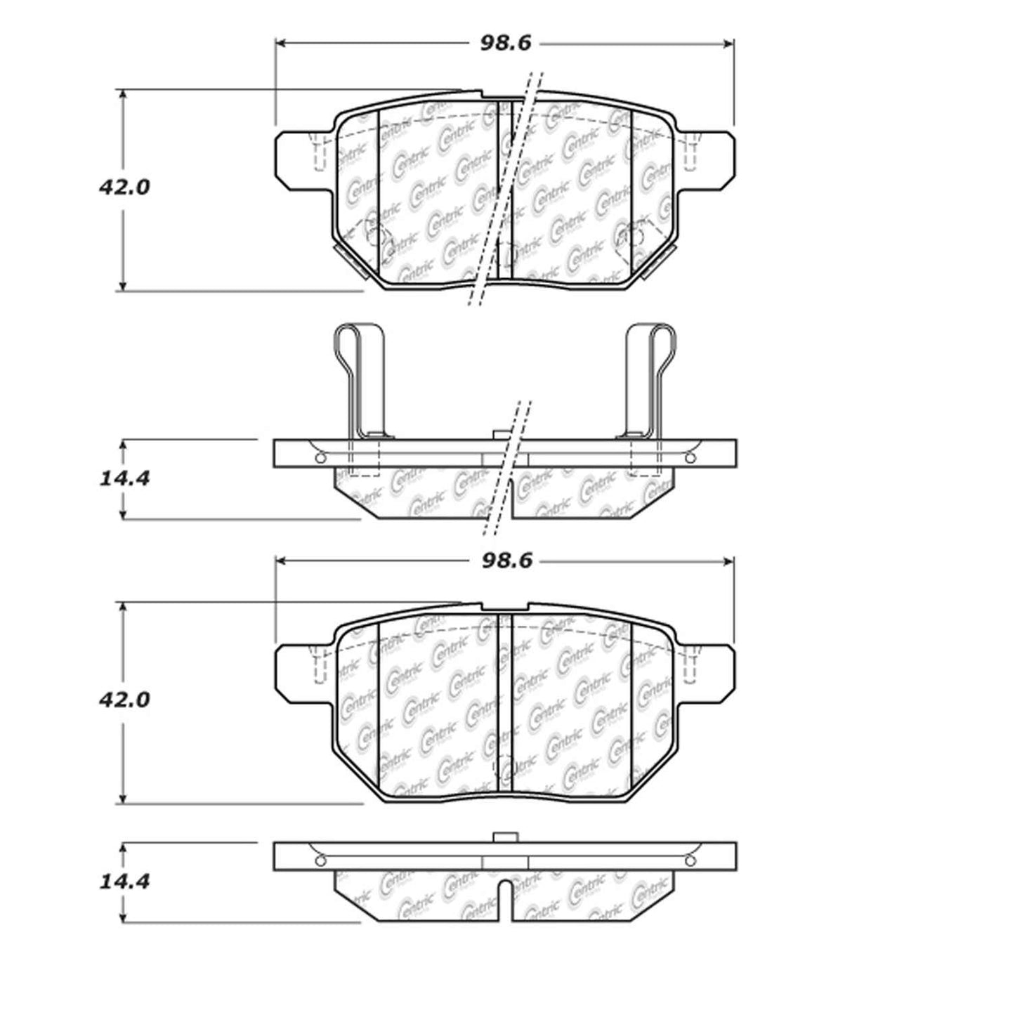 Centric Parts Disc Brake Pad Set Semi-Metallic with Shims for 2010-2022 Toyota Prius Family 102.14230