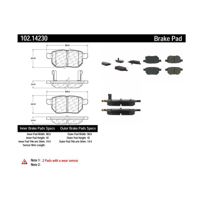 Centric Parts Disc Brake Pad Set Semi-Metallic with Shims for 2010-2022 Toyota Prius Family 102.14230