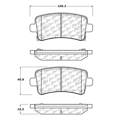 Centric Parts Disc Brake Pad Set Semi-Metallic with Shims for 2010-2017 Buick Allure LaCrosse Regal Chevrolet Malibu Saab