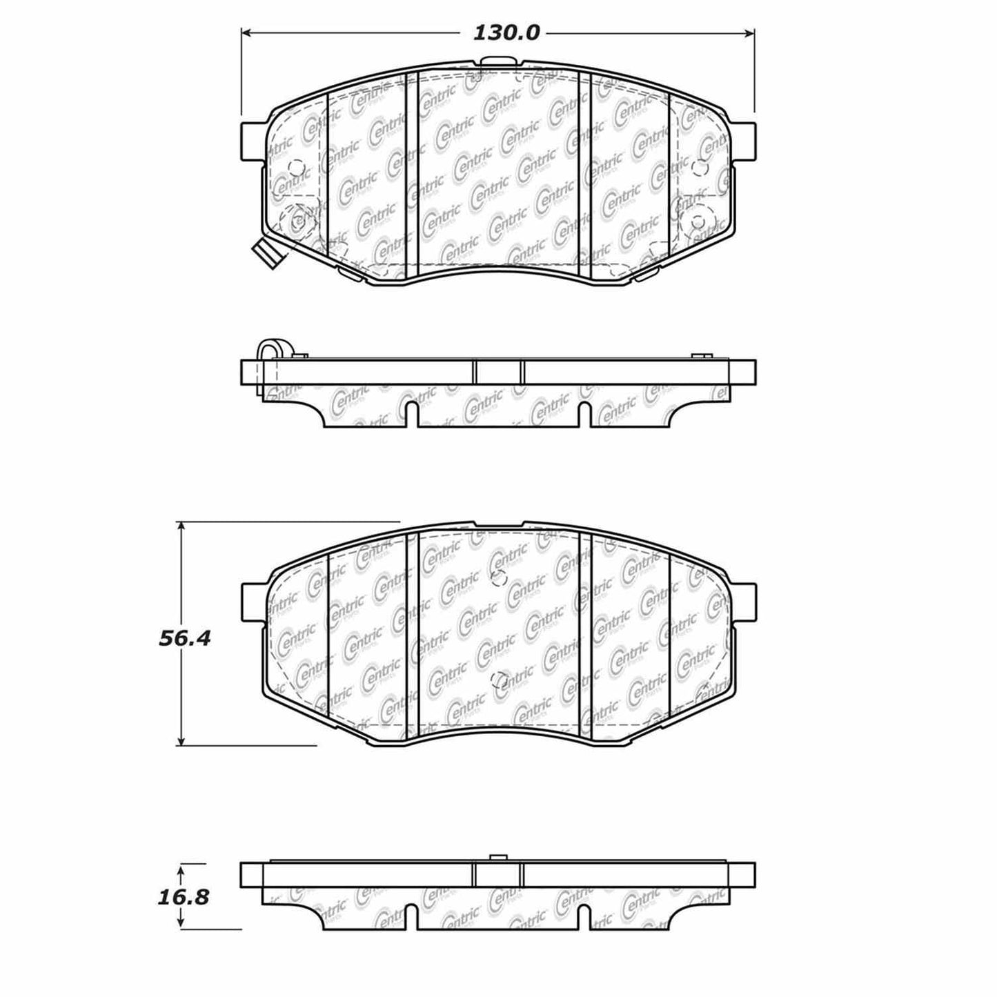 Centric Parts Disc Brake Pad Set Semi-Metallic with Shims for 2010-2011 Hyundai Tucson Kia Sportage 102.14470