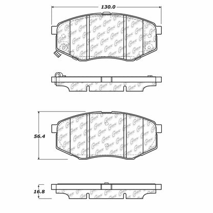 Centric Parts Disc Brake Pad Set Semi-Metallic with Shims for 2010-2011 Hyundai Tucson Kia Sportage 102.14470