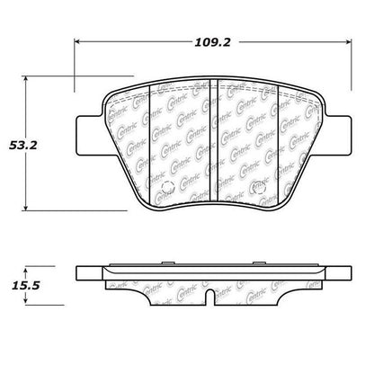 Centric Parts Disc Brake Pad Set Semi-Metallic with Shims for 2005-2018 Audi, Seat, Volkswagen Vehicles 102.14560