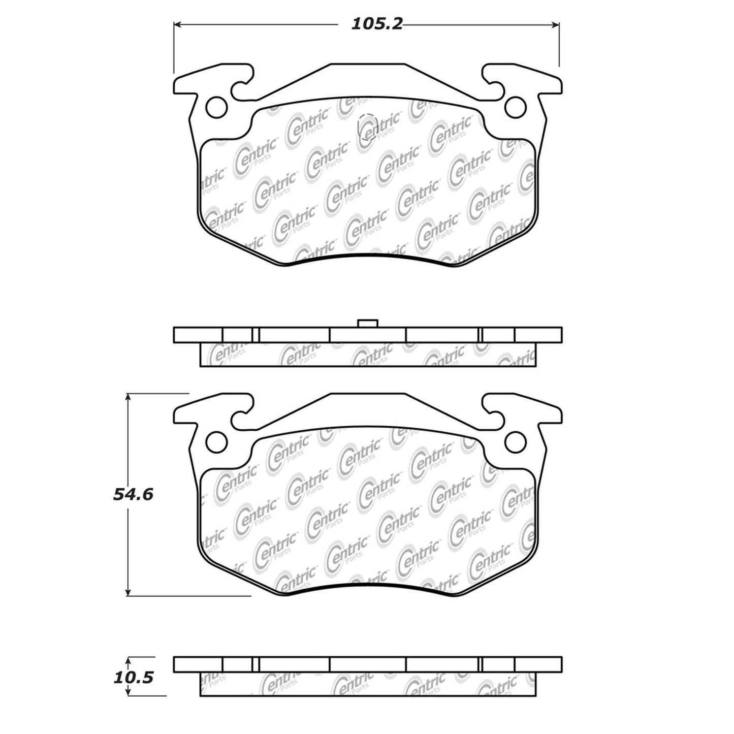 Centric Parts Disc Brake Pad Set Semi-Metallic with Shims for 2000-2009 Peugeot 206, 1997-2002 Peugeot 306, 2002-2006 Renault Clio, 2002-2006 Megane, 2009-2010 Megane