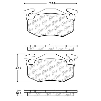 Centric Parts Disc Brake Pad Set Semi-Metallic with Shims for 2000-2009 Peugeot 206, 1997-2002 Peugeot 306, 2002-2006 Renault Clio, 2002-2006 Megane, 2009-2010 Megane