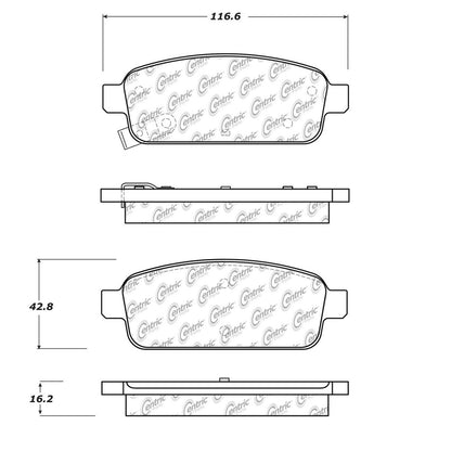 Centric Parts Disc Brake Pad Set Semi-Metallic with Shims for 2015-2020 Buick Chevrolet Cadillac 102.14680