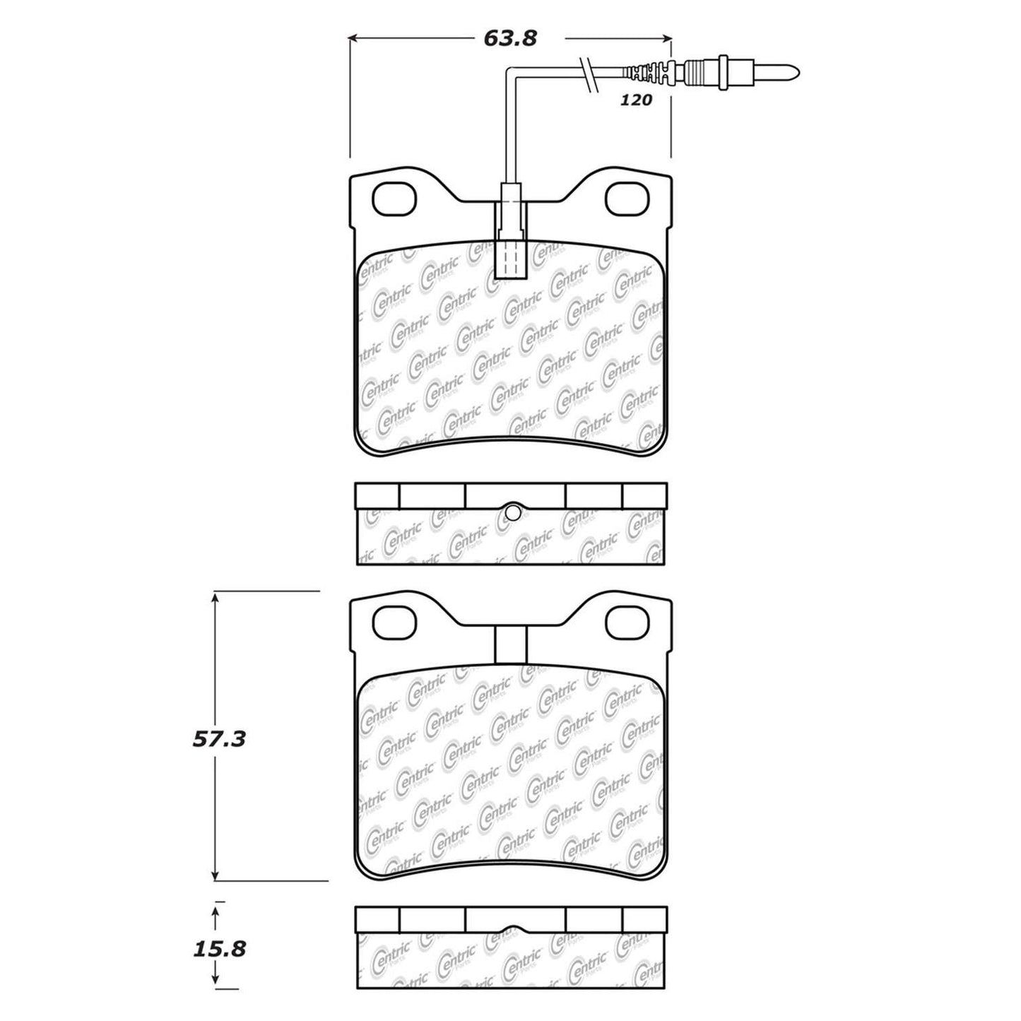 Centric Parts Disc Brake Pad Set Semi-Metallic with Shims for 2002-2008 Peugeot 607 102.14800