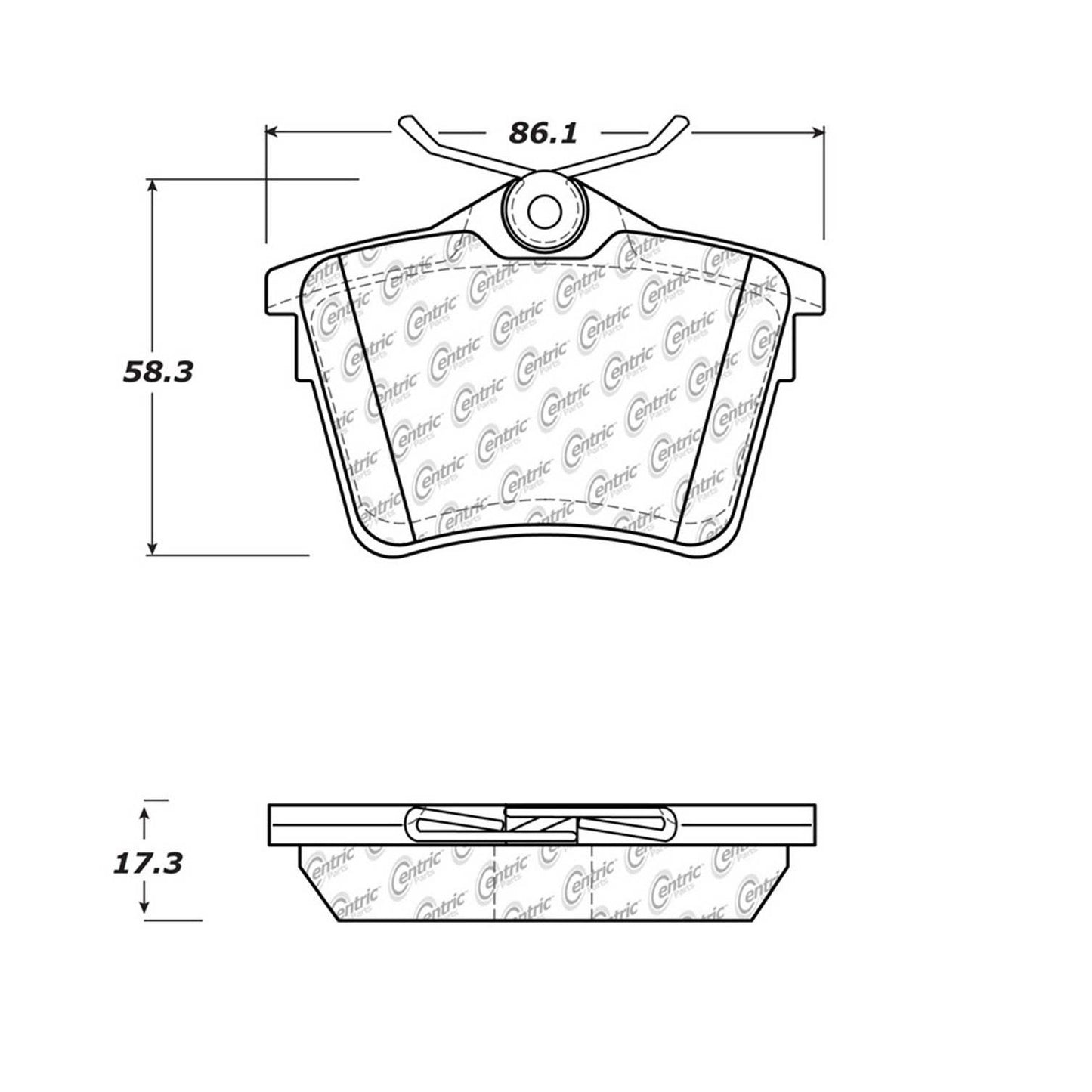 Centric Parts Disc Brake Pad Set Semi-Metallic with Shims for 2006-2008 Peugeot 407 102.14860