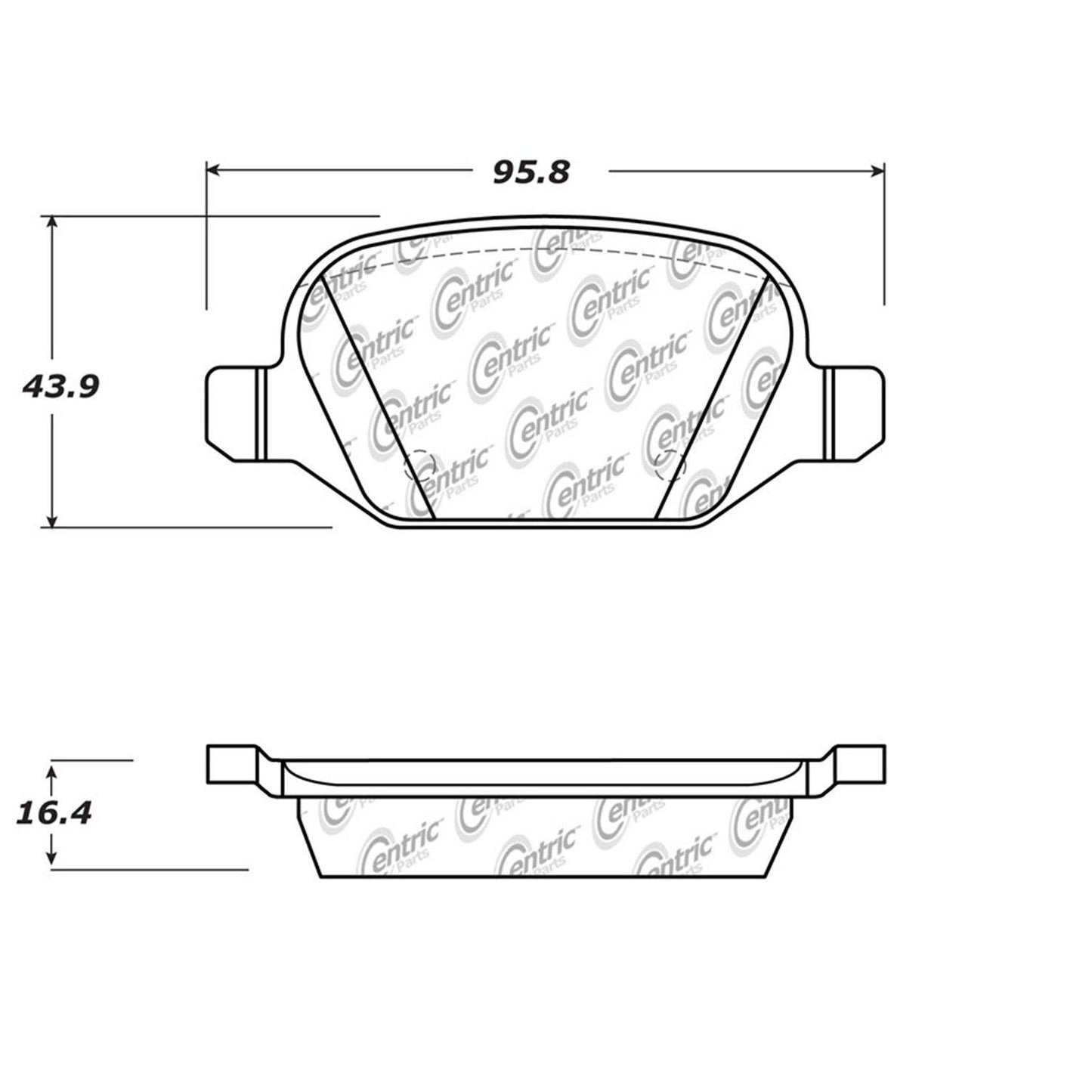 Centric Parts Disc Brake Pad Set Semi-Metallic with Shims for Alfa Romeo 147 2002-2005, 156 2002-2004, Fiat Linea 2011 102.14920