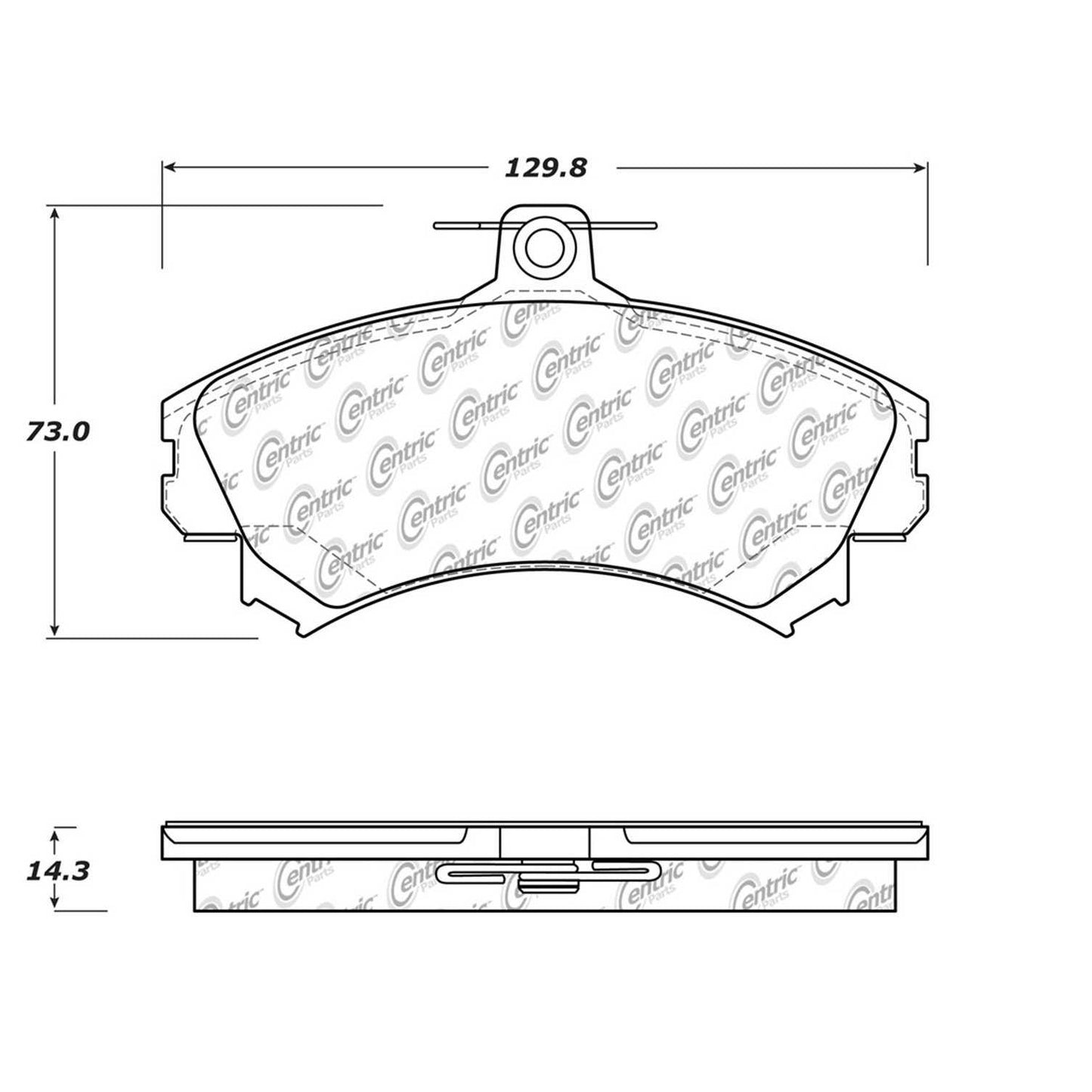 Centric Parts Disc Brake Pad Set Semi-Metallic with Shims for 2003-2007 Mitsubishi Space Star Smart Forfour Volvo S40 V40 102.14940