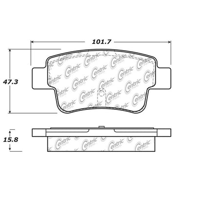 Centric Parts Disc Brake Pad Set Semi-Metallic with Shims for 2007-2009 Fiat Punto 102.15370