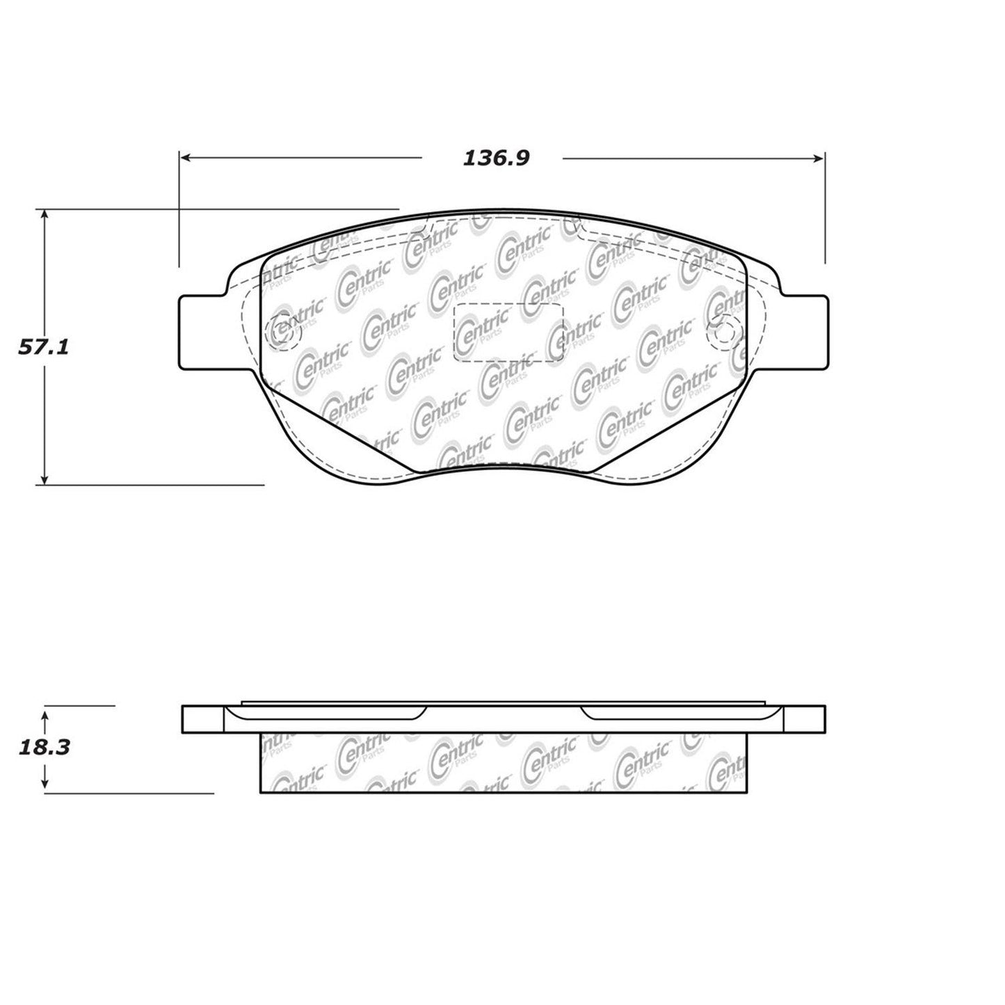Centric Parts Disc Brake Pad Set Semi-Metallic with Shims for 2010-2011 Peugeot 207, 2004-2010 307 102.15410