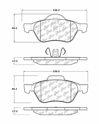 Centric Parts Disc Brake Pad Set Semi-Metallic with Shims for 2005-2008 Renault Megane 102.15420