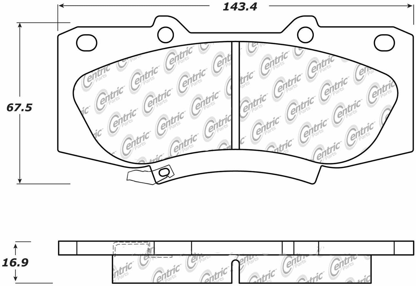 Centric Parts Disc Brake Pad Set Semi-Metallic with Shims for 2010-2015 Toyota Hilux 102.15670