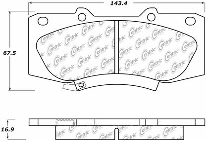 Centric Parts Disc Brake Pad Set Semi-Metallic with Shims for 2010-2015 Toyota Hilux 102.15670