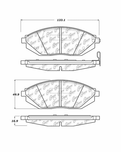 Centric Parts Disc Brake Pad Set Semi-Metallic with Shims for Chevrolet Beat 2020-2018 Sonic 2017-2016 Spark 2016-2011 Spark Classic 2016 102.15900