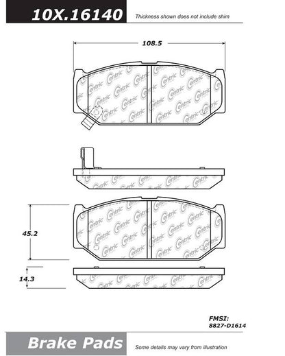 Centric Parts Disc Brake Pad Set with Semi-Metallic compounds for 102.16140