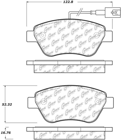 Centric Parts Disc Brake Pad Set Semi-Metallic with Shims for 2009-2010 Fiat 500 102.16160
