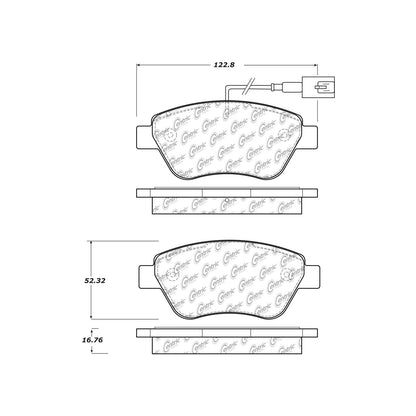 Centric Parts Disc Brake Pad Set Semi-Metallic with Shims for 2009-2010 Fiat 500 102.16160
