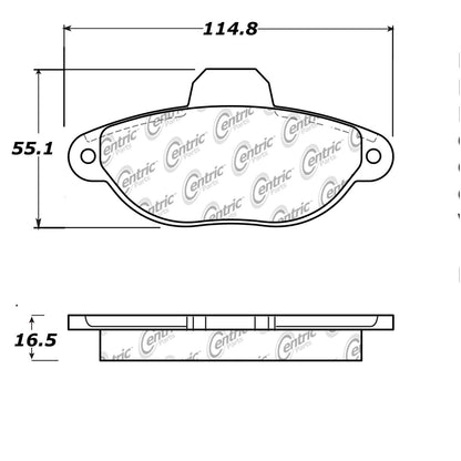 Centric Parts Disc Brake Pad Set Semi-Metallic with Shims for 2007-2012 Fiat Panda 102.16190