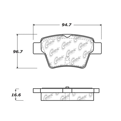 Centric Parts Disc Brake Pad Set Semi-Metallic with Shims for 2010-2011 Peugeot 207 102.16210