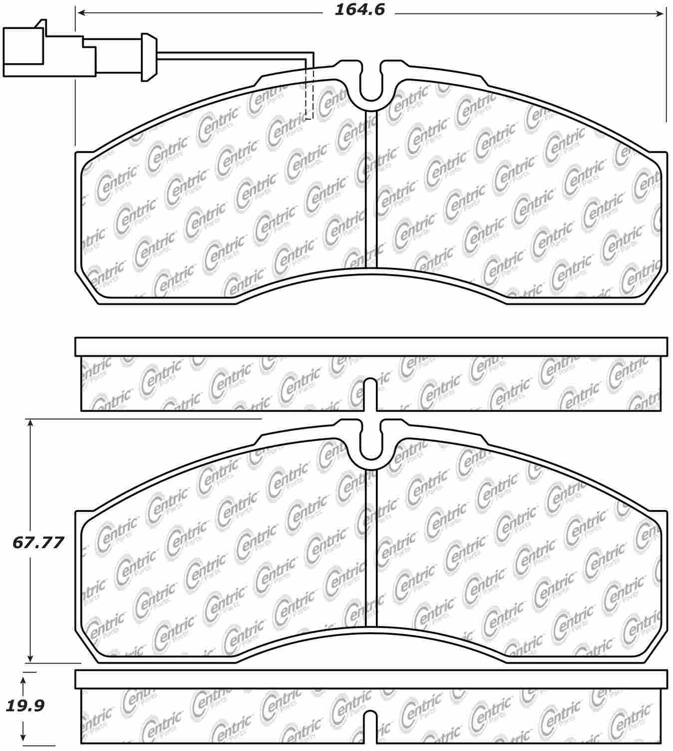 Centric Parts Disc Brake Pad Set Semi-Metallic with Shims for 2008-2009, 2011-2016 Nissan Cabstar 102.16220
