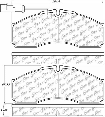 Centric Parts Disc Brake Pad Set Semi-Metallic with Shims for 2008-2009, 2011-2016 Nissan Cabstar 102.16220