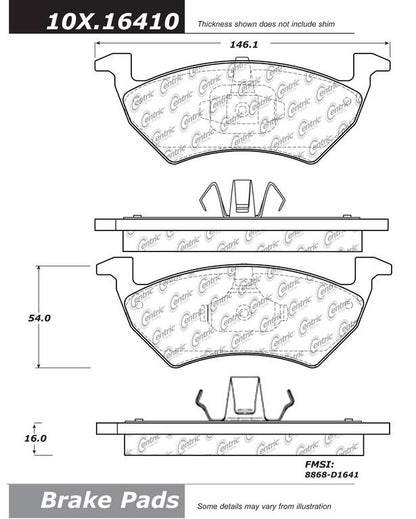 Centric Parts Disc Brake Pad Set Semi-Metallic with Shims for 2009-2013 Volkswagen Gol 102.16410