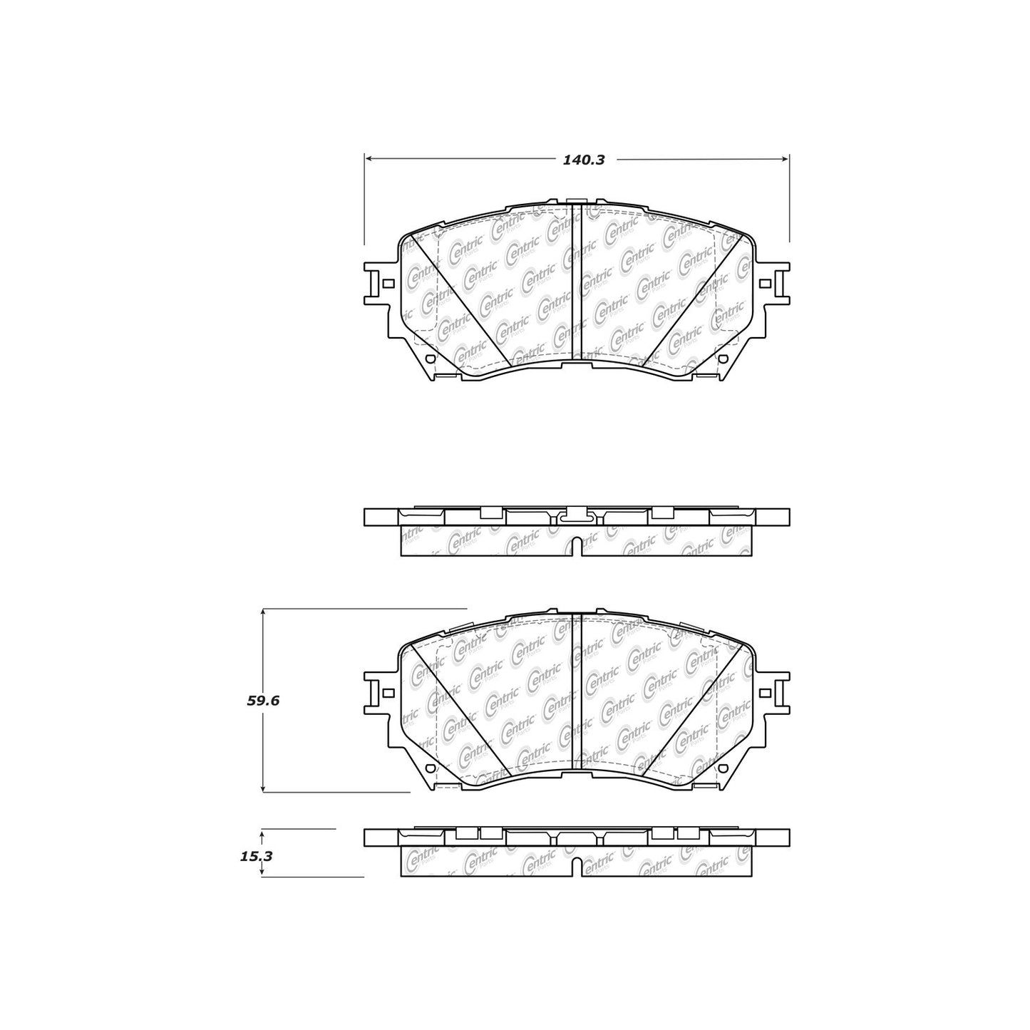 Centric Parts Disc Brake Pad Set Semi-Metallic with Shims for 2014-2021 Mazda 6 102.17110