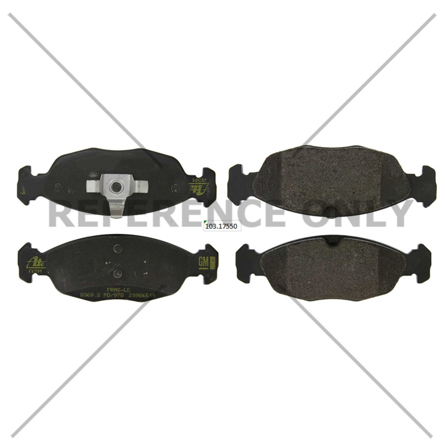 Centric Parts Disc Brake Pad Set Semi-Metallic with Shims for 2011-2012 Chevrolet Chevy 102.17550