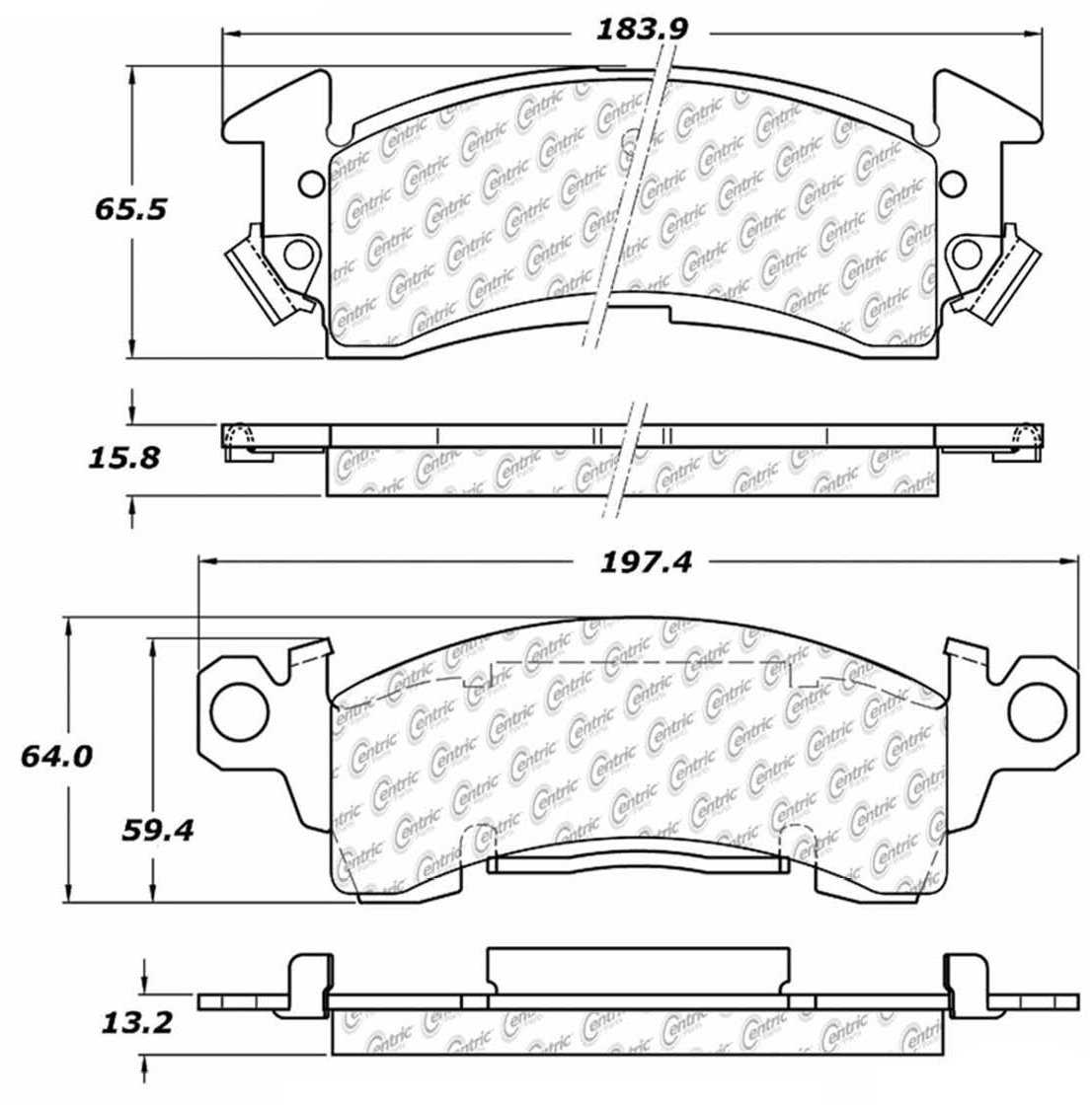 Centric Parts Disc Brake Pad Set Ceramic with Shims for 1973-1991 Buick Models 103.00520