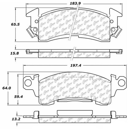 Centric Parts Disc Brake Pad Set Ceramic with Shims for 1973-1991 Buick Models 103.00520