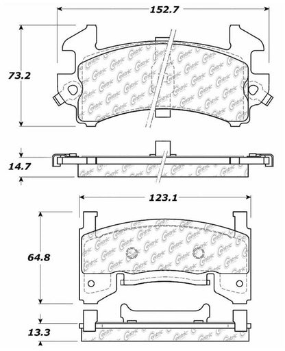 Centric Parts Disc Brake Pad Set Ceramic with Shims for 1981-1978 Buick Century 103.01540