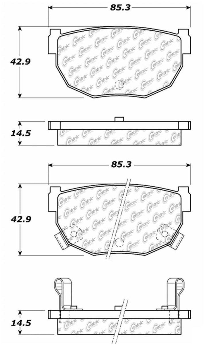 Centric Parts Disc Brake Pad Set Ceramic with Shims for Nissan 200SX 1988-1992 240SX 1998-1999 103.02720