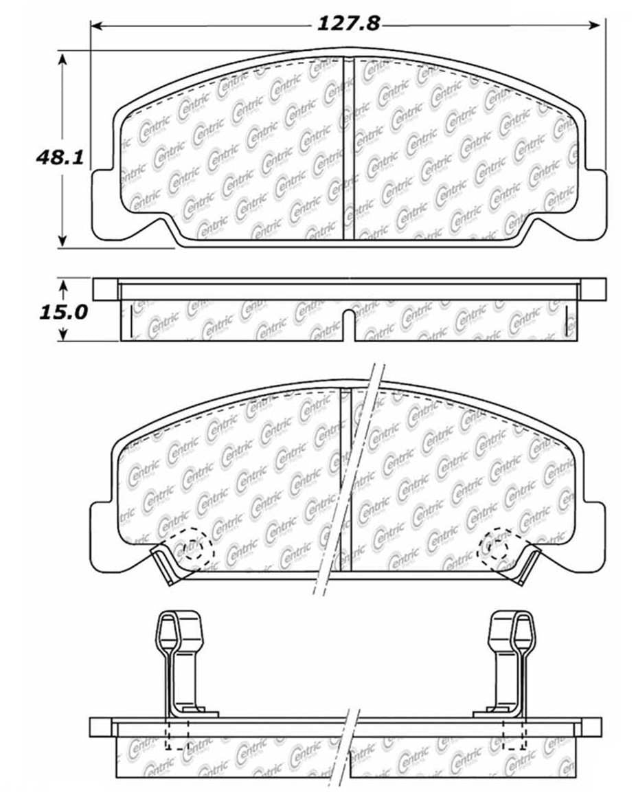 Centric Parts Disc Brake Pad Set Ceramic with Shims for 1985-1984 Honda Accord, 2000-1988 Civic, 1997-1993 Civic del Sol, 1991-1988 CRX 103.02730