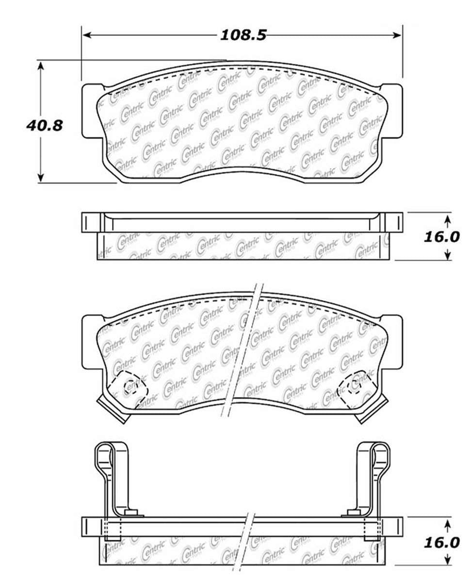 Centric Parts Disc Brake Pad Set Ceramic with Shims for 1983-1992 Nissan Pulsar Sentra Hikari 103.02750