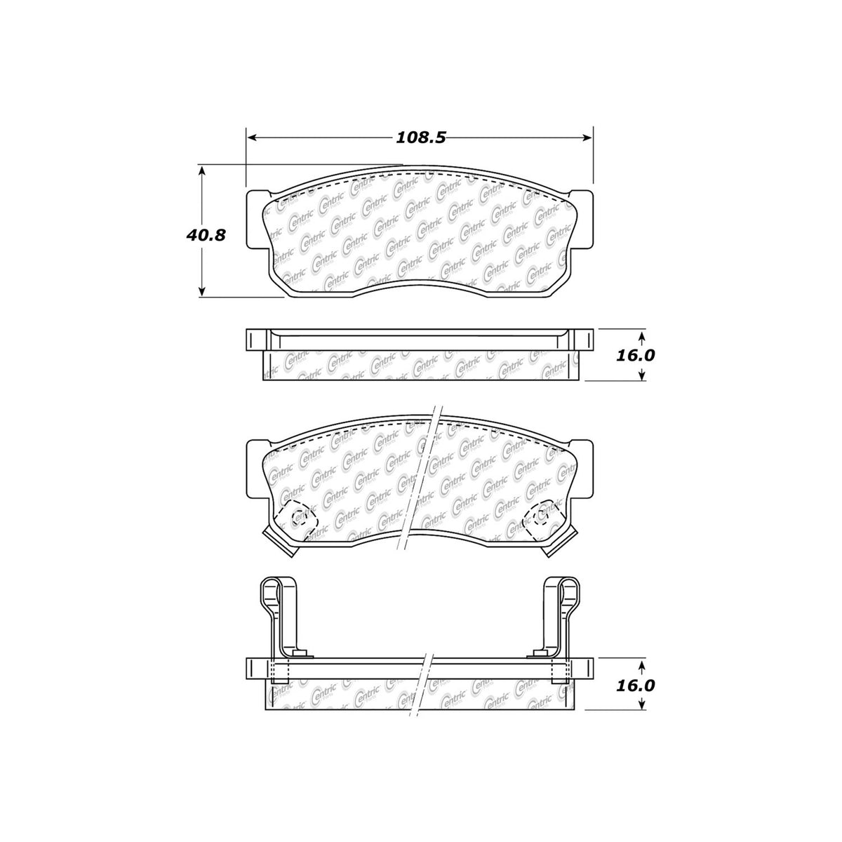 Centric Parts Disc Brake Pad Set Ceramic with Shims for 1983-1992 Nissan Pulsar Sentra Hikari 103.02750